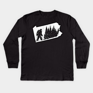 Pennsylvania Bigfoot Kids Long Sleeve T-Shirt